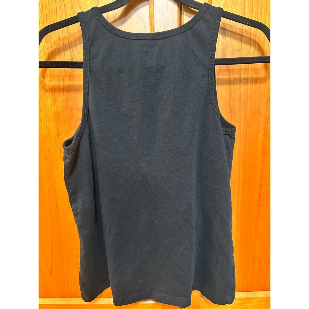 Make Market Black Cotton Tank Top Pink Glitter Silhouette Graphic Womens Medium - Picture 3 of 6
